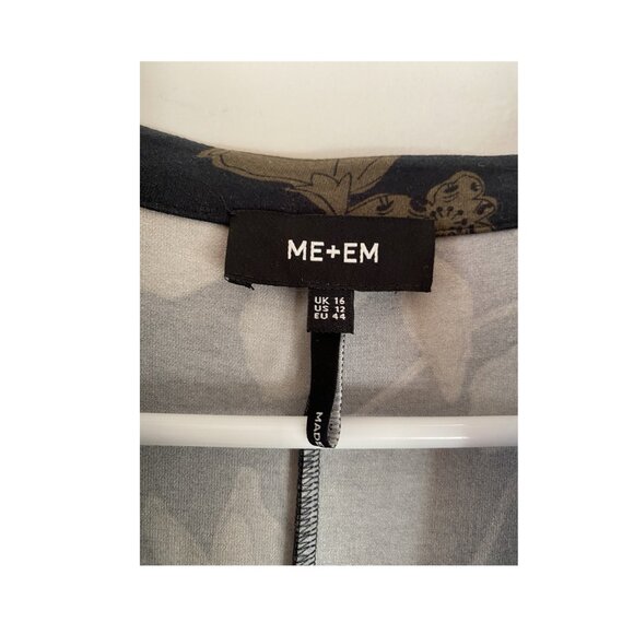 Me + Em Zip-Front Floral Fit and Flare Maxi Dress, Black and Green, size 12 - Picture 4 of 7